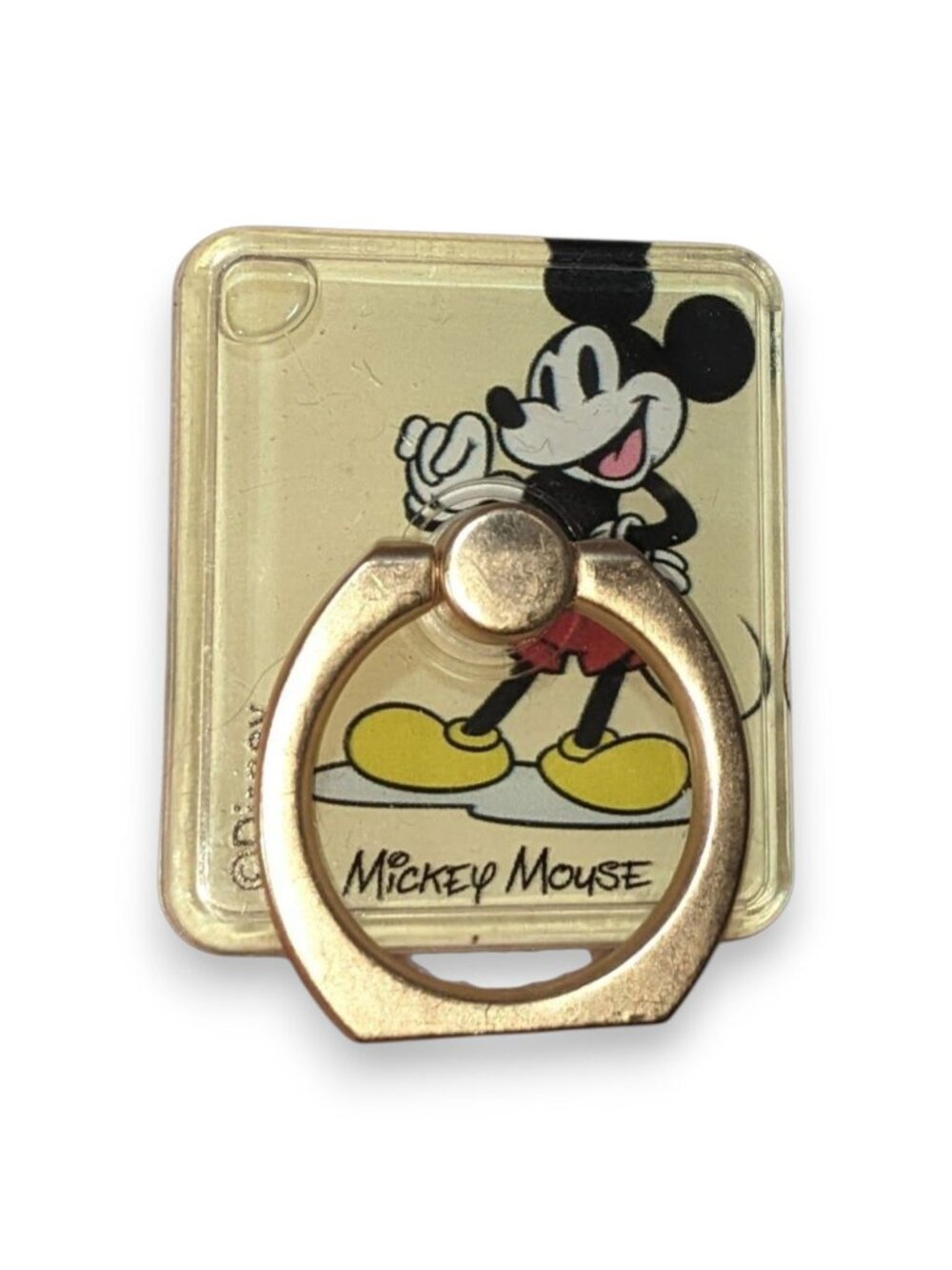 Disney Retro Mickey Mouse Gold Tone Phone Ring Grip 1 1/4 Inch Unused